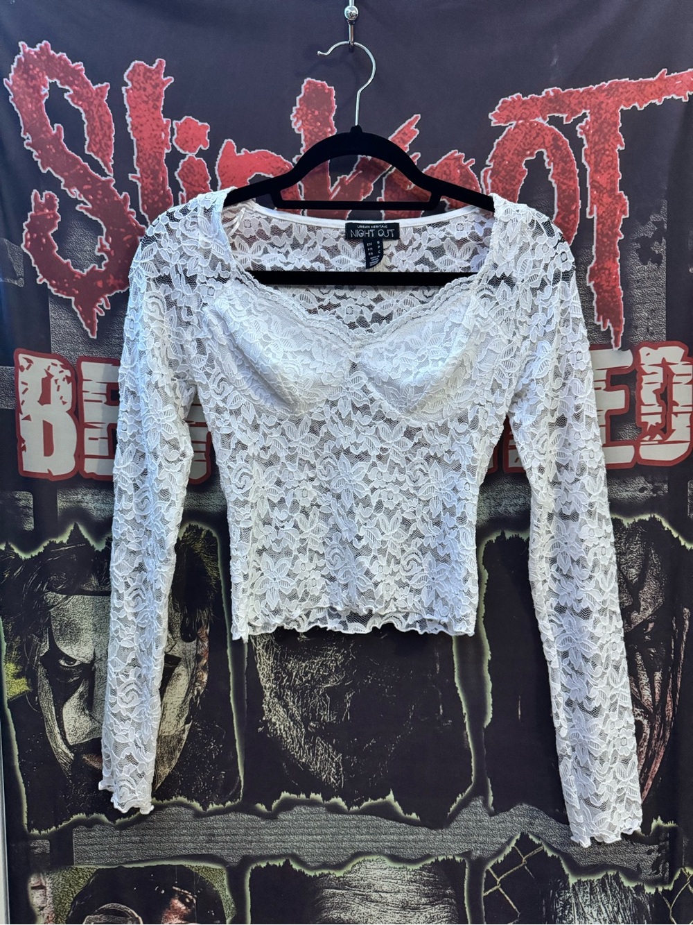 Urban Heritage White Lace Long-Sleeve Top
